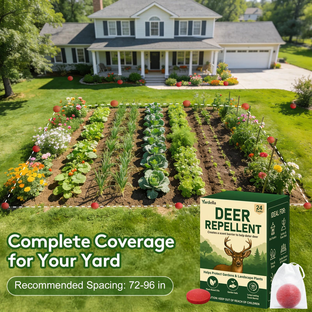 Powerful Deer Repellent Balls, Pest Repellent 24-Pack Deer Repellent for Garden & Outdoor Use, Natural Peppermint Oil Deer Deterrent to Keep Deer Away from Garden, Yard