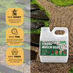 34oz Strong Concentrate Mulch Glue, Gravel Binder Mulch Glue, Non-Toxic Mulch Glue, Mulch Landscape Lock Adhesive Pea Gravel Stabilizer, Mulch Rock Glue for Landscaping Pea Gravel & Bark