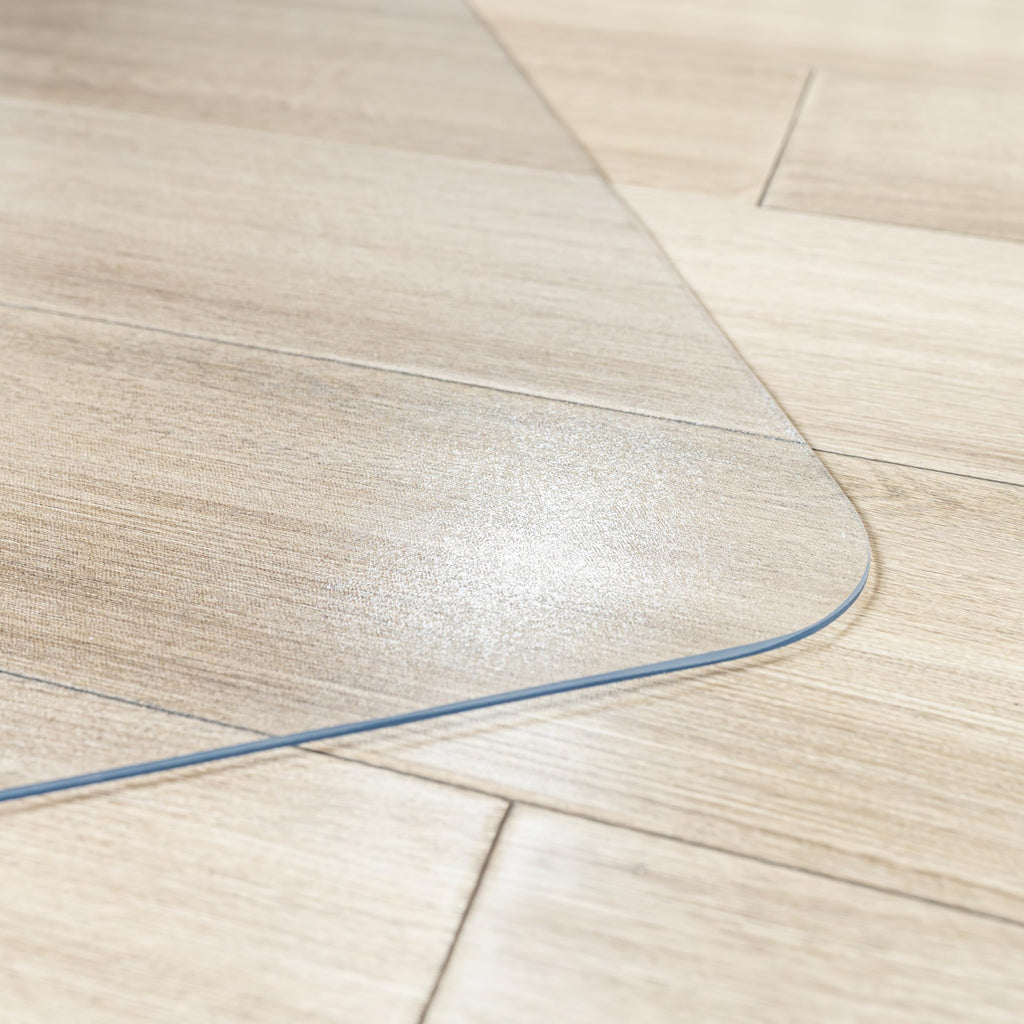 Lociciwayo Desk Chair Mat for Hardwood Floor, Plastic Floor Protector Mat with Non-Slip Texture, Rectangle Hard Floor Computer Chair Mat with Milled Edge (40"x48" inch)