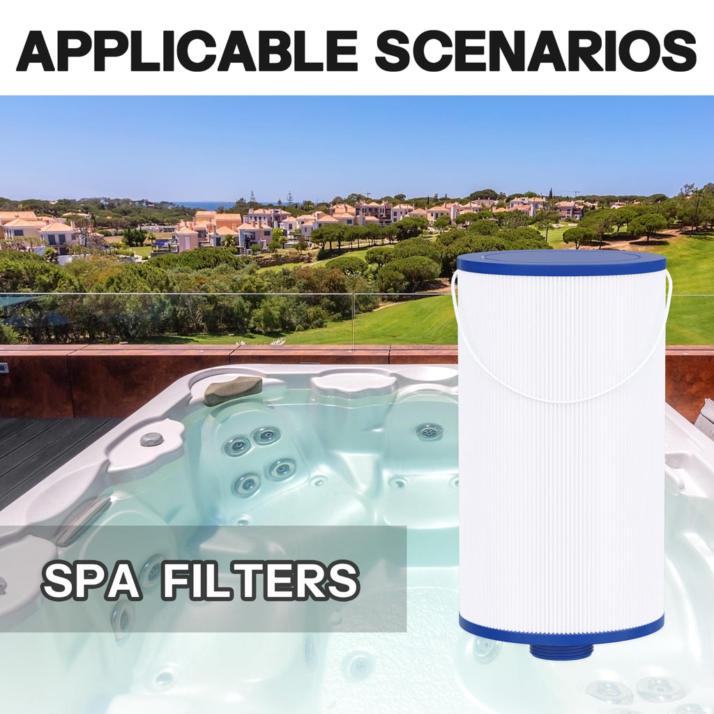 Wowreed Spa Filter Compatible with FC-2402, 303279, Free Flow, AquaTerra, Fantasy Hot Tub Filter, 1 1/2" Finer Thread, 2 Pack