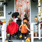 Watayo 5 Pcs Halloween Door Curtain Decorations - 65 x 39 Inch Bloody Handprint Doorway Curtain - Scary Creepy Curtain Cloth for Halloween Party Haunted House Decoration