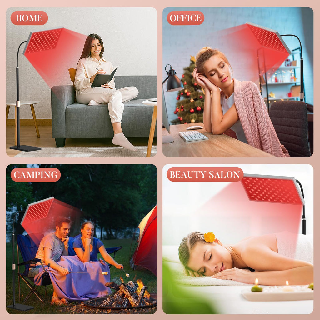 Red Light Therapy for Body, Infrared Light Therapy Panel with Stand, Red Light Therapy Lamp, 660nm Deed Red Light and 850nm Near Infrared LED Red Light Therapy Device at Home for Face and Body