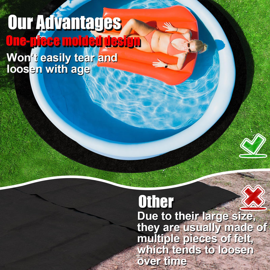 VICAMB 10ft Heavy Duty Round Pool Liner Pad for Above Ground Pool,Pool Ground Mat Under Pool Pad,Pool Bottom Liner Protector to Prevent Puncture and Extend Liner Life
