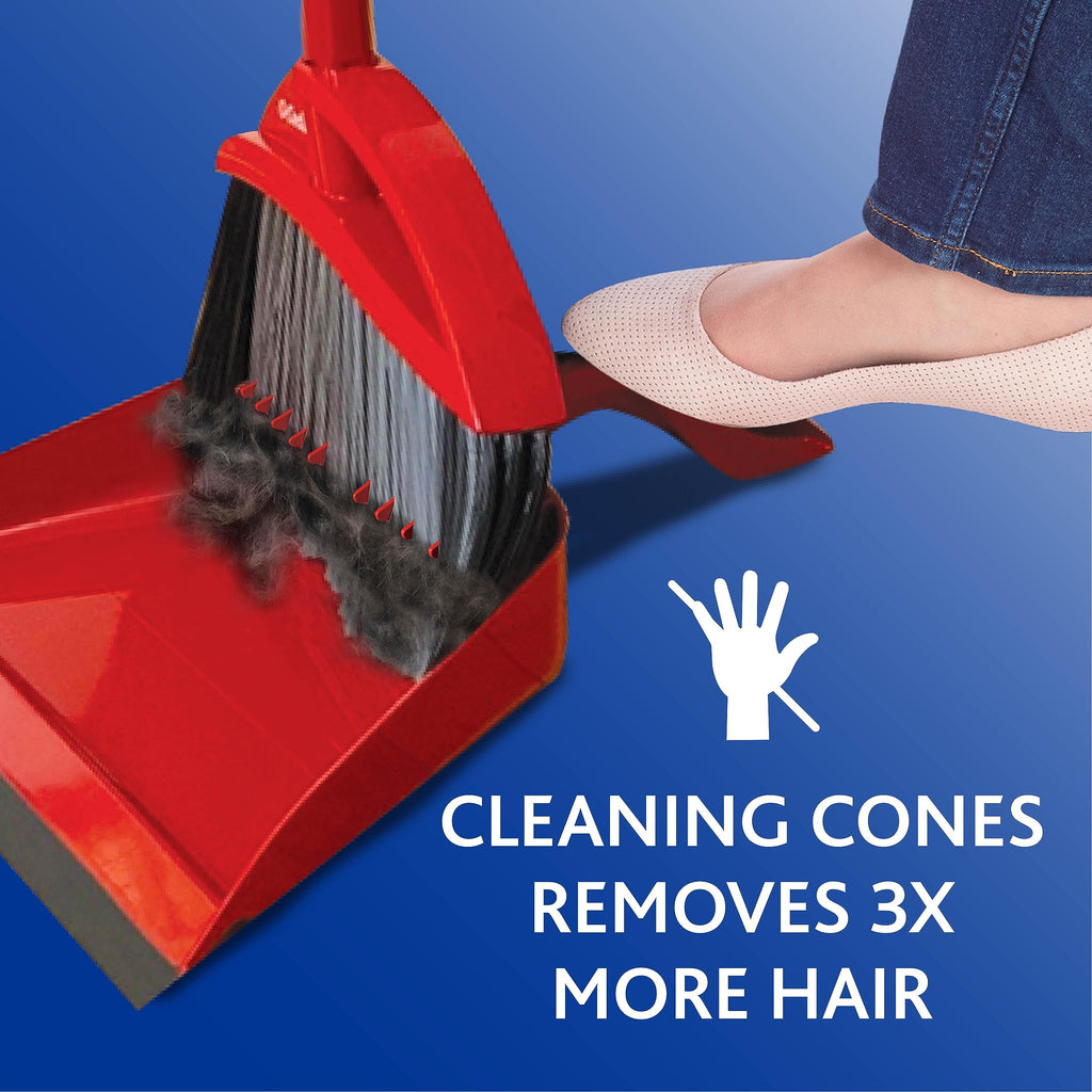 O-Cedar Pet Pro Broom with Step-On Dustpan | Remove 99% with One Sweep | DustPan Removes 3 Times More Pet Hair | Quiet Cleaning Tool for Cat and Dog Owners