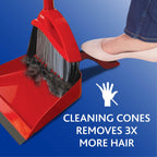 O-Cedar Pet Pro Broom with Step-On Dustpan | Remove 99% with One Sweep | DustPan Removes 3 Times More Pet Hair | Quiet Cleaning Tool for Cat and Dog Owners
