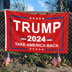 Trump 2024 Flag 3x5 Outdoor Double Sided - 3 Ply Red Take America Back 2024 Donald Trump Flags for Outside Indoor Outdoor Patriotic Decorations - Heavy Duty President Trump Flag with 2 Brass Grommets