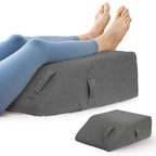 BIEEZZK Leg Pillow Elevation Blood Circulation, Pillow for Legs Pain Relief, Leg Wedge Pillow for After Surgery, Swelling, Leg Elevating Pillows with Cover and Handle, 23.6×16.8×8 Inch, Dark Grey