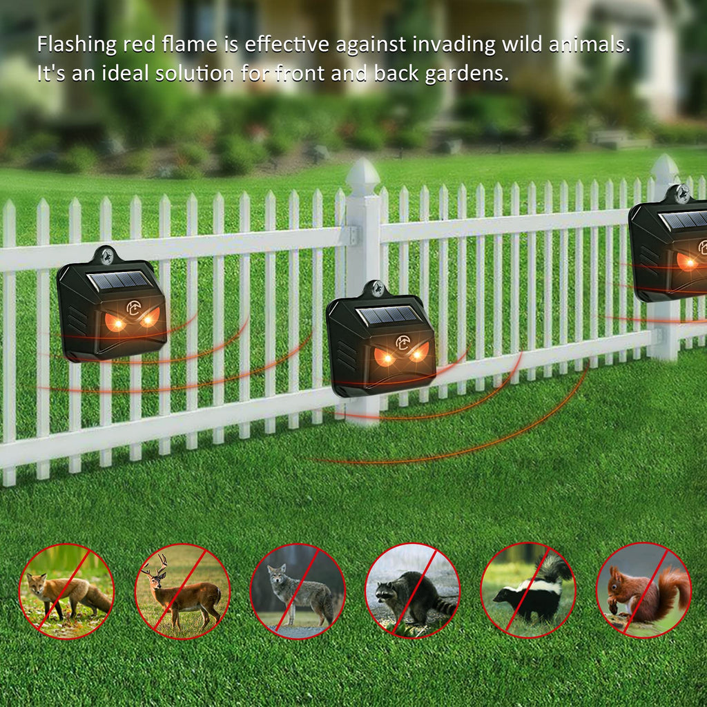 Solar Nocturnal Animal Repeller - YARDefense Waterproof Raccoon Repellent Devices Predator Control Lights Used to Deterrent Fox Coyote Skunk Deer Protect Your Property with Humane Wildlife Deterrence