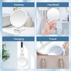 B Beauty Planet 30X Magnifying Mirror, Magnifying Mirror with Handle, Hand Mirror with Double Side 30X/1X Magnification, Travel Mirror for Eyes Makeup