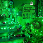 JMEXSUSS 500 LED Halloween String Lights Outdoor, 8 Modes Green Halloween Lights Plug in, 173ft Green LED Christmas Lights for Tree Garden Party Xmas Halloween Decorations