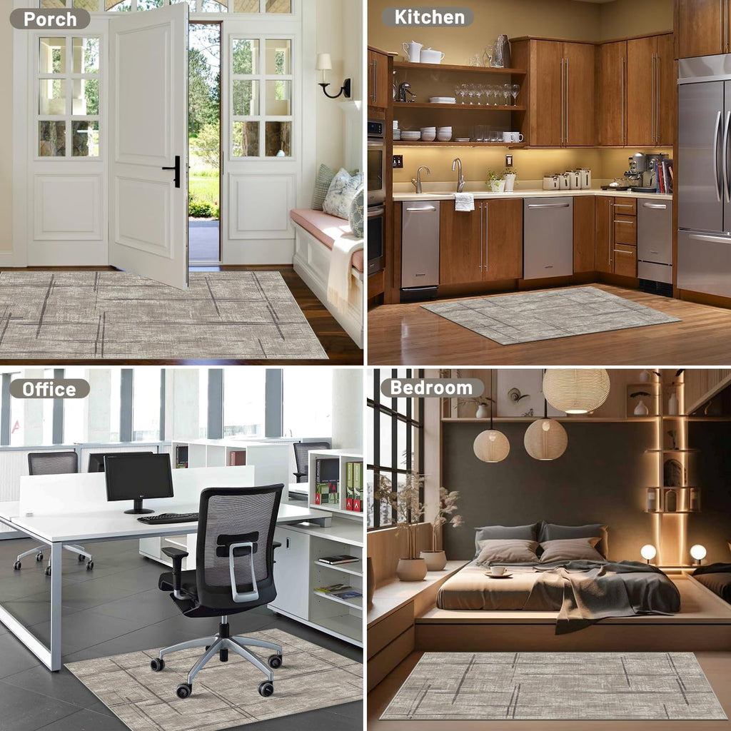 Office Chair Mat for Hardwood Floor&Tile Floor,36"X 48" Heavy Duty Desk Chair Mat for Hard Floors,Under Desk Rug for Rolling Computer Chair,Anti Slip,Low Pile Carpet Floor-Khaki