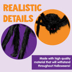 JOYIN 2 Pack 4 Ft Halloween Spider Decorations Outdoor, Halloween Giant Spiders Outside Decor, Large Spider with Adjustable Legs, Scary Fake Black Hairy Spider for Yard Lawn Indoor Haunted House Props