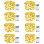 8-Pack Fairy Lights Battery Operated with Timer, Waterproof 16FT 50 LED String Lights Outdoor Indoor, Twinkle Lights for Bedroom Home DIY Classroom Birthday Christmas Parties Centerpiece (Warm White)