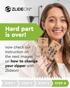 Zlideon Zipper Repair Kit for Plastic Zippers Multipack - 4pcs, Black | Instant Zipper Pull Replacement Slider for Kids’ Clothing, Sportswear, Duvet Covers | Easy to Install | Made in Germany