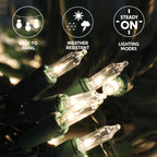 Joiedomi Clear Christmas Lights Outdoor, 300(3x100) Counts 67.5FT Christmas Tree Lights Indoor, Warm White String Lights, Green Wire Xmas Lights Decorations for Holiday Event Wedding Party Decor