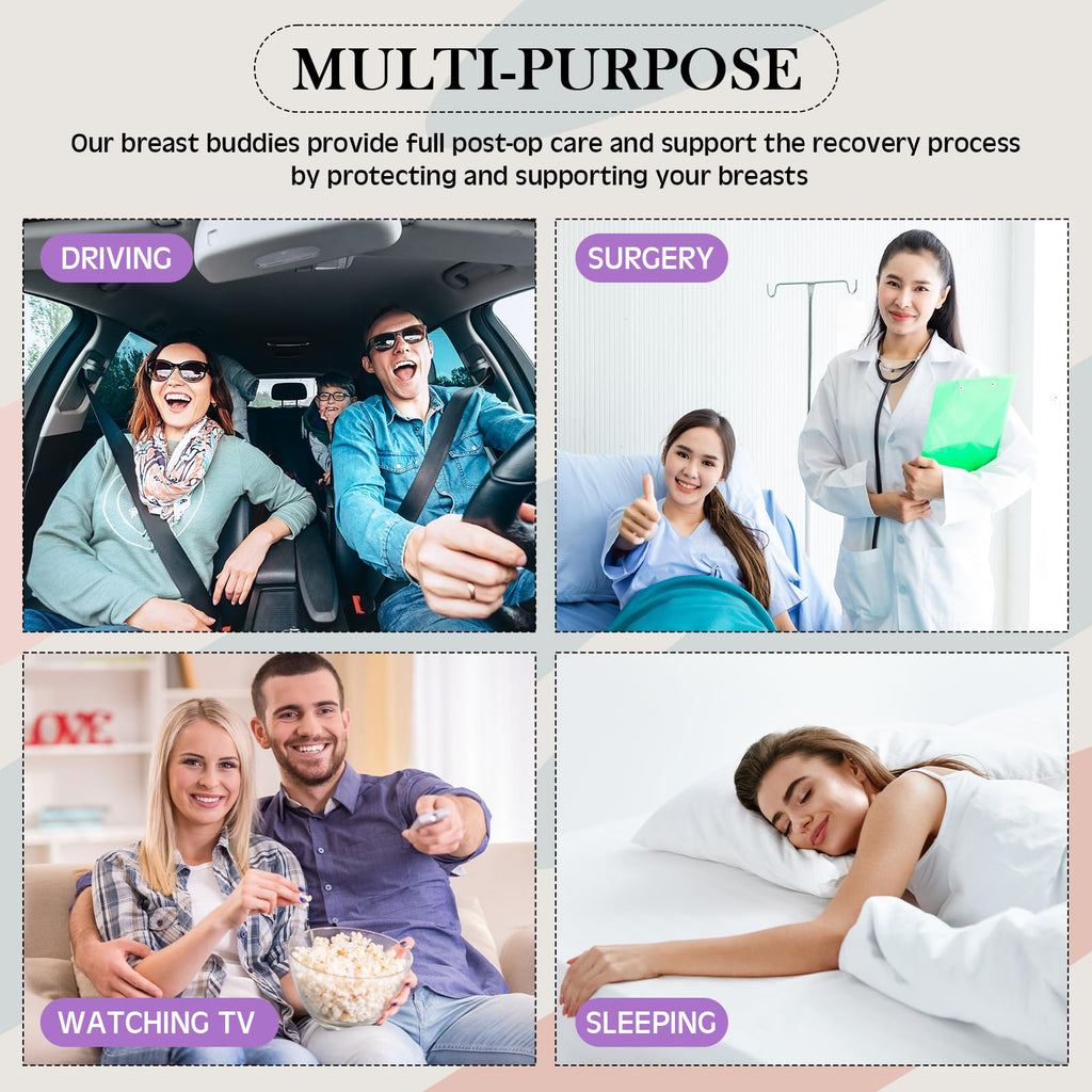 Suzile Mastectomy Pillow Post Surgery, Breast Pillow for After Breast Cancer Mastectomy Necessities, Surgery Recovery Gifts for Women(Lavender)