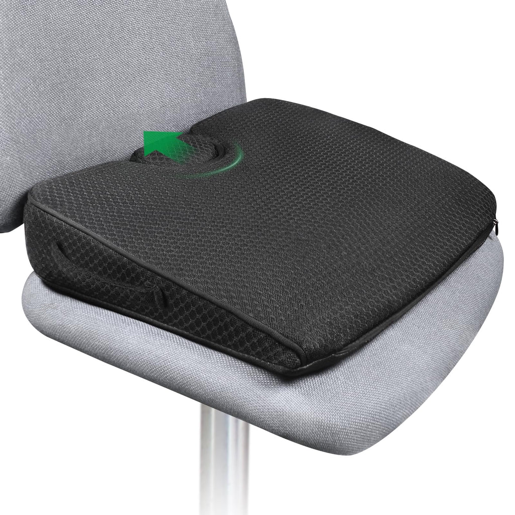 IHEALTHCOMFORT ( 16x13.7 inches Wedge Seat Cushion for Car and Truck,Portable Memory Foam Seat Cushion for Tailbone Stress Back Pain Relief