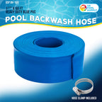U.S. Pool Supply Pool Backwash Hose 1.5" x 50' - Heavy-Duty Pool Drain Hose, Filter Pump Water Drainage, Sump Pump Discharge, Inground Draining - Flexible Lay Flat, Clamp