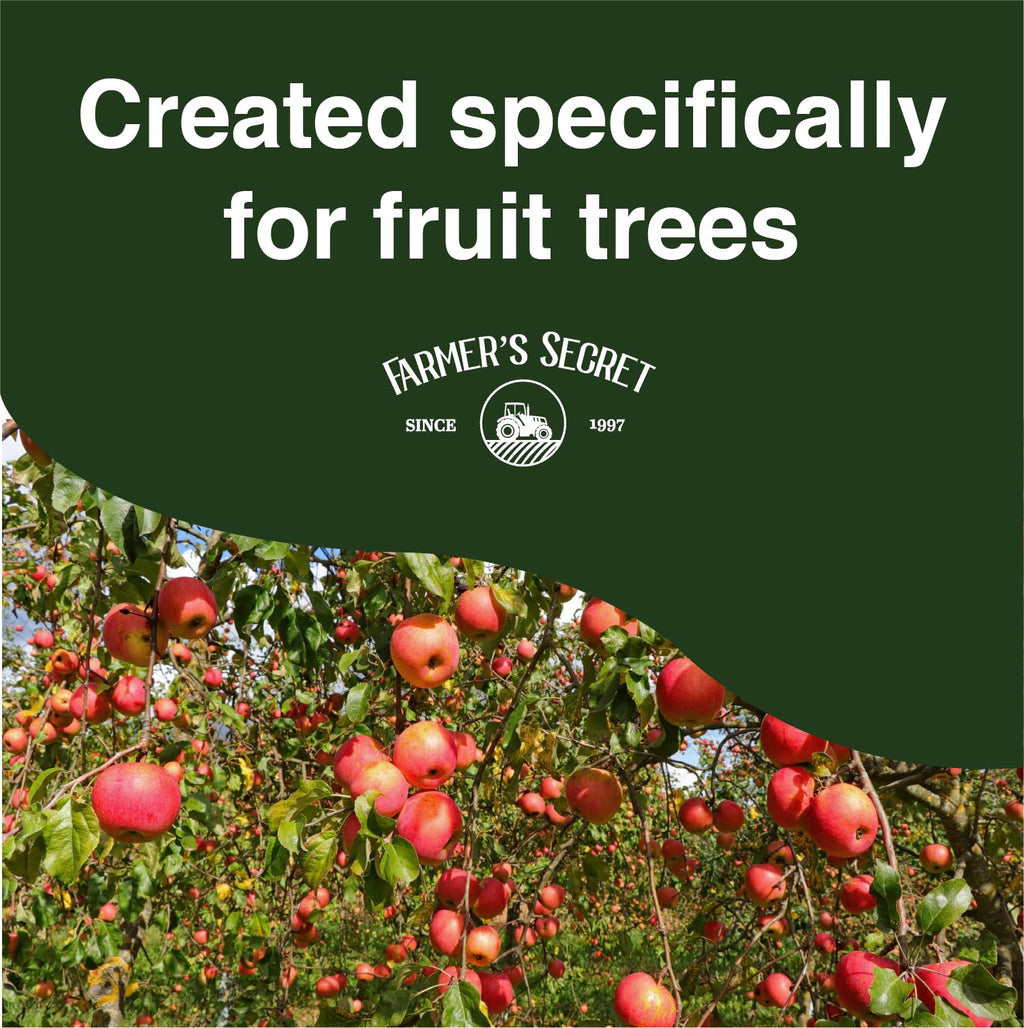 Farmer's Secret Fruit Tree Booster Fertilizer (32oz) - Super Concentrated and Phosphorus Rich - Formulated for All Fruit Trees Including Peach, Banana, and Apple
