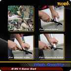 8-In-1 Multi Blades Hand Saw, Drywall Cutter. Hacksaw. Long Blade Hand Saw, Jab Saw, For Cutting Drywall, Sheetrock, Wood, Metel, Plastic, Plywood. Blade Quick Change Mechanism.