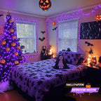 JMEXSUSS 500 LED Purple Halloween Lights, 173ft 8 Modes Halloween String Lights Outdoor Waterproof, Green Wire Purple LED Christmas Lights Outdoor for Indoor Christmas Halloween Decorations