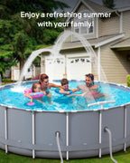 POOLHOUR 2026 Height Upgrade Pool Fountain - Dual Spray High-Pressure Adjustable Waterfall Sprinkler Cooler for Above-Ground & Inground, 360° Cooling Jet & Relaxation Features,White
