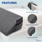 REOKA Bed Gap Filler | Wedge Pillow Headboard (King Sized) Bed Wedge Pillow for Headboard | Memory Foam Pillow Wedge for Headboard Gap, Posture Bolster Pillow for Bed, 6" Gap Filler for Bed (Gray)