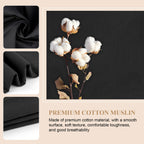 PEASUG 100% Cotton Muslin Fabric, 59 Inch X 5 Yards Muslin Linen Fabric by The Yard, Medium Weight Draping Fabrics Suitable for Sewing Embroidery, Garments, Crafts Material-Black