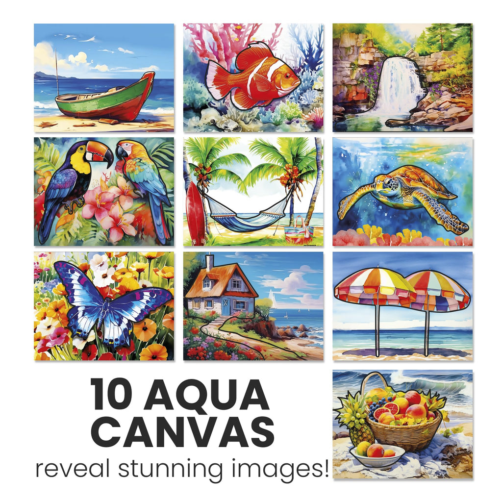 QUOKKA 10PACK Water Painting Dementia Activities for Seniors - Tropics Vacation Memories - Alzheimers Products for Elderly - Activities for People with Dementia - Crafts for Seniors