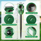 Peepst Solar-Powered Ultrasonic Animal Repellent with Motion Sensor, Perfect for Outdoor Yards, Deer Repellent Device with LED Flashing Lights, Effective to Repel Deer, Coyotes, Raccoons, and Cats