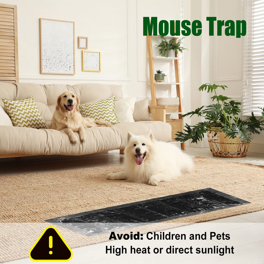 Sticky Mouse Trap Sticky Rat Traps Glue Traps Roach Traps Indoor 24 Inch Pest Control Traps for Trapping Snakes Rats Spiders Roaches in Restaurant Kitchen Hotel Office House Supplies (Black, 12 Pack)