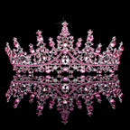 TOBATOBA Tiaras for Women, Pink Crystal Tiara Crowns for Women, Wedding Tiara for Bride Queen Crown, Royal Princess Quinceanera Headpieces for Birthday Prom Pageant Halloween Cosplay Accessories