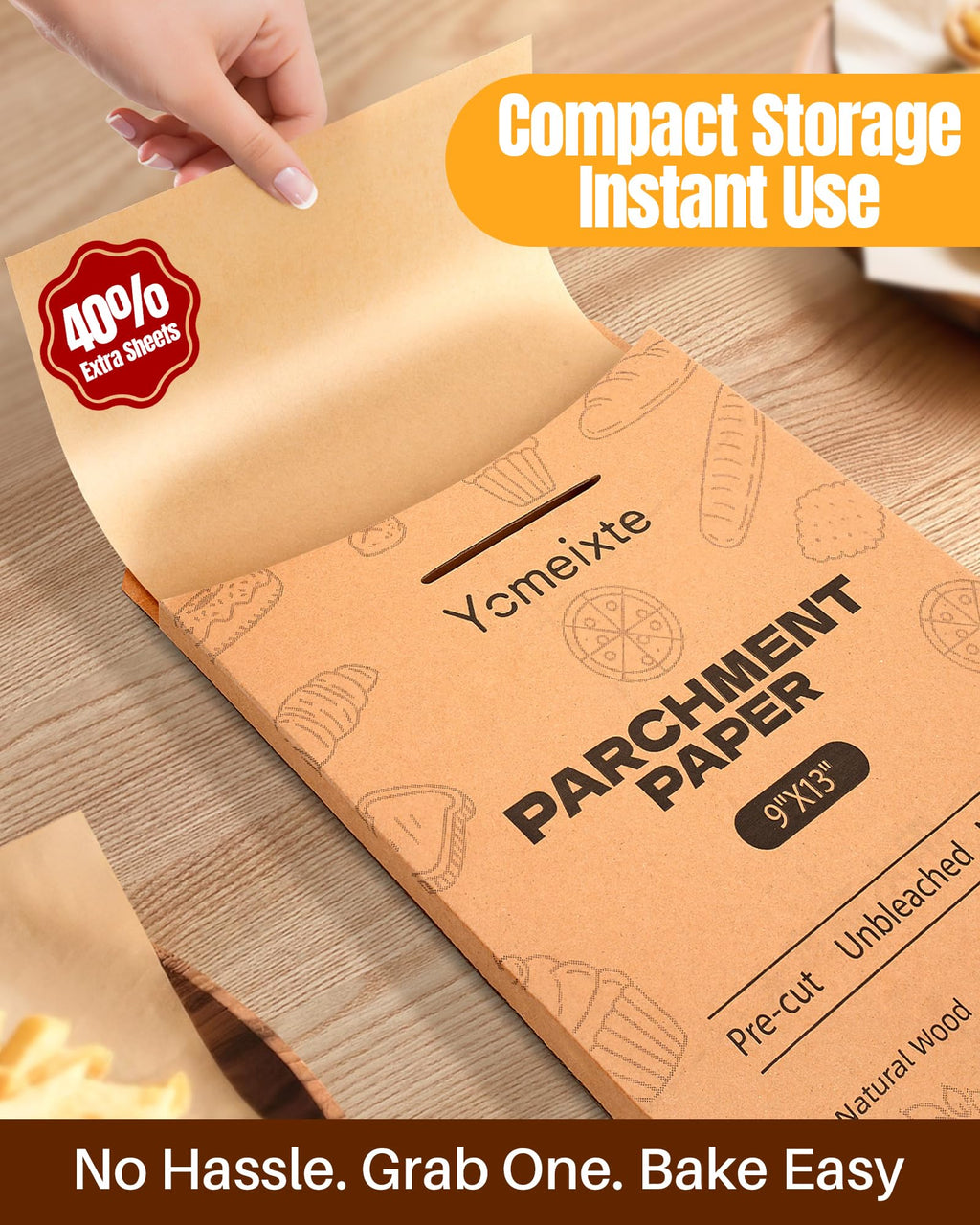 200-Pack Parchment Paper Sheets 12x16 Inch | Unbleached Natural Brown Baking Paper for Oven, Air Fryer & Grilling | Precut, Non-Stick, Greaseproof Half Sheet Pan Liners