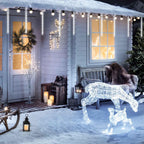 JMEXSUSS 2 Pack Solar Christmas Meteor Shower Lights, 16 Tube 288 LED White Solar Christmas String Lights Outdoor Waterproof for Tree Patio Garden Wedding Party Decorations