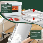 Small Baking Sheet with Rack Set [2 Small Cookie Sheets + 2 Small Baking Racks], CEKEE Stainless Steel Small Baking Pan and Grill Rack - Rust & Warp Resistant & Nonstick, Size 9.33 x 6.96 x 1 Inch