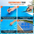 VEVOR Solar Pool Cover, 24 x 12 ft Rectangle Solar Cover 16 mil for Pools, Inground Above Ground Swimming Pool Solar Blanket with Bubble, Heat Retaining Solar Covers Blue