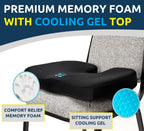 Ergonomic Innovations Office Chair Cushions, Comfort Supportive Gel Seat Cushion for Desk Chair, Car Seat Cushion for Car Driving, Pressure Relief Seat Cushion for Tailbone Pain Relief