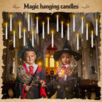 Halloween Decor Floating Candles With Wand, 20pcs Magic Hanging Candles With Remote,6.9IN Flameless Taper Led Candles Battery Operated Floating Window Candles,Decor for Christmas/Wedding/Halloween