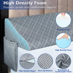 Kayfia King Size Pillow Wedge for Headboard Gap Bed Gap Filller (0-8") Mattress Space Filler Pillow Stopper with 2 Side Pocket Triangle Foam Pillow Wedge Between Headboard Mattress (Grey, 76"x10"x6")