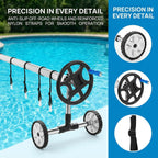 Nollapo 18FT Aluminum Solar Pool Cover Reel System – Adjustable In-Ground Swimming Pool Cover Roller, Easy-Crank Handle, Rust-Resistant Tube, Fits 6–18 ft Wide Pools