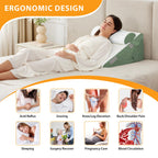 Ruqmuis 3PCS Wedge Pillow Set for After Surgery, Wedge Pillow Headboard, Adjustable 9&12 Inch Bed Pillow Wedge for Sleeping, Acid Reflux, Orthopedic Pillow Wedge for Back Pain Relief, Gerd, Green