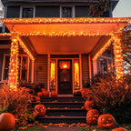 JMEXSUSS 250 LED Halloween String Lights, 91.5ft Orange Halloween Lights Outdoor Waterproof, 8 Lighting Modes Connectable Halloween Tree Lights for Yard Patio Party Halloween Christmas Decorations