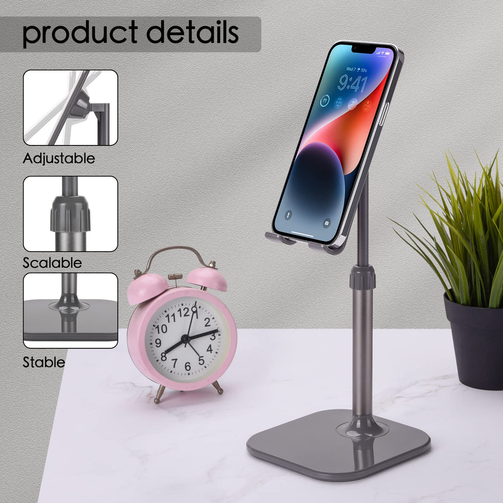 Doboli Cell Phone Stand, Phone Stand for Desk, Phone Holder Stand Compatible with iPhone and All Mobile Phones Tablet, Christmas Stocking Stuffers Gifts for Adults Women Men Mom Wife, Space Gray