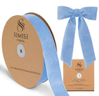 Light Blue Velvet Ribbon 1.5'' 25 Yards for Christmas Tree, Gift Wrapping, Flower Bouquet, Wreath Decorations, Bow Making