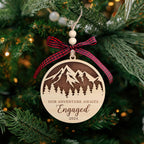 Engagement Gifts for Couples - Gifts for Newly Engaged Couples - Happy Engagement Gifts for Her, Bride, Bride to Be - Just Engaged Gifts for Her, Friends - Engagement Gift - Wood Engagement Ornament