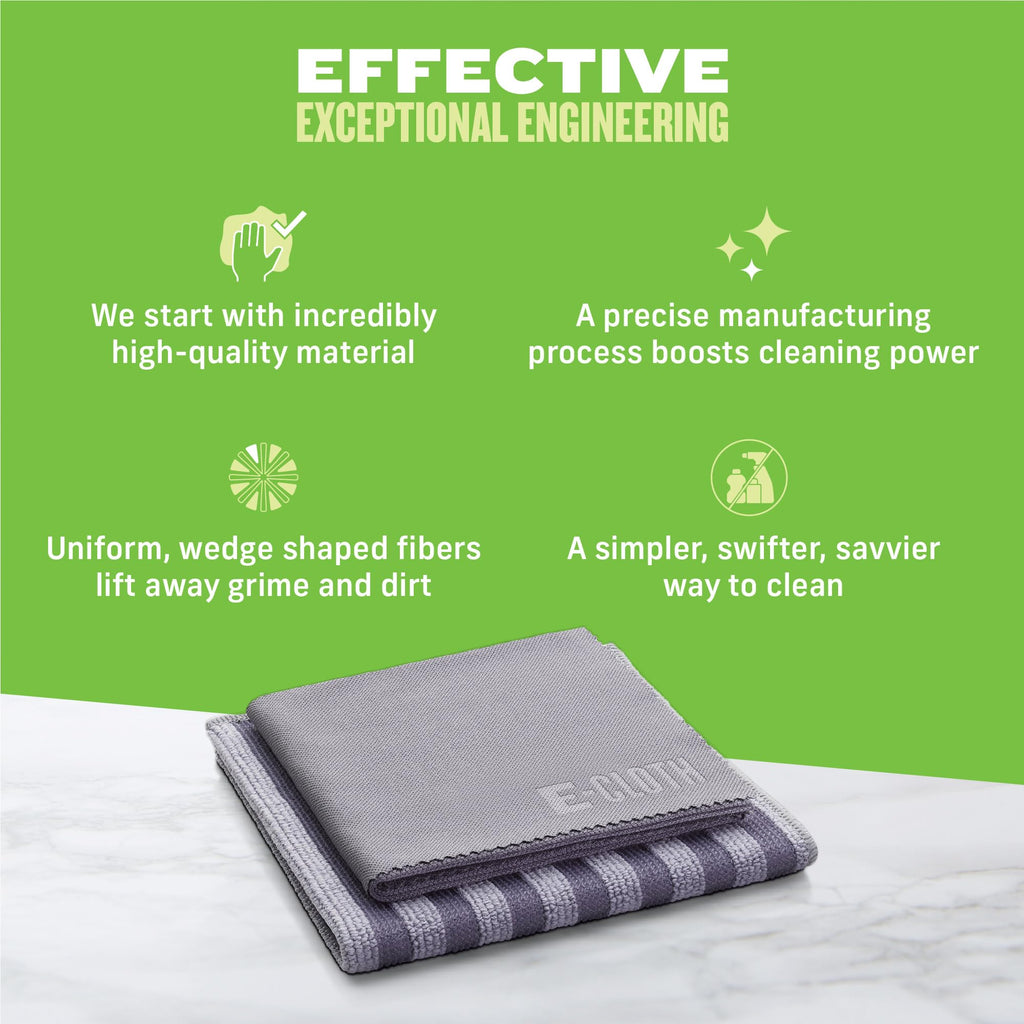 E-Cloth Stainless Steel Cleaning Kit, Microfiber Stainless Steel Cleaner for a Spotless Shine Home Appliances Including Oven, Stove and Refrigerators, Washable and Reusable, 100 Wash Promise