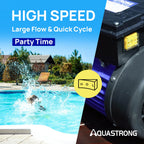 Aquastrong In/Above Ground Pool Pump High Flow Self Primming Swimming Pool Pump,Matta Black