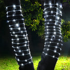 ICRGB Solar Rope Lights Outdoor, 66FT 200LED Solar Christmas String Lights with Remote, IP67 Waterproof Outdoor Lights, Timing, 8 Modes, Garden Christmas Lights Decorative for Porch Tree Pool, White