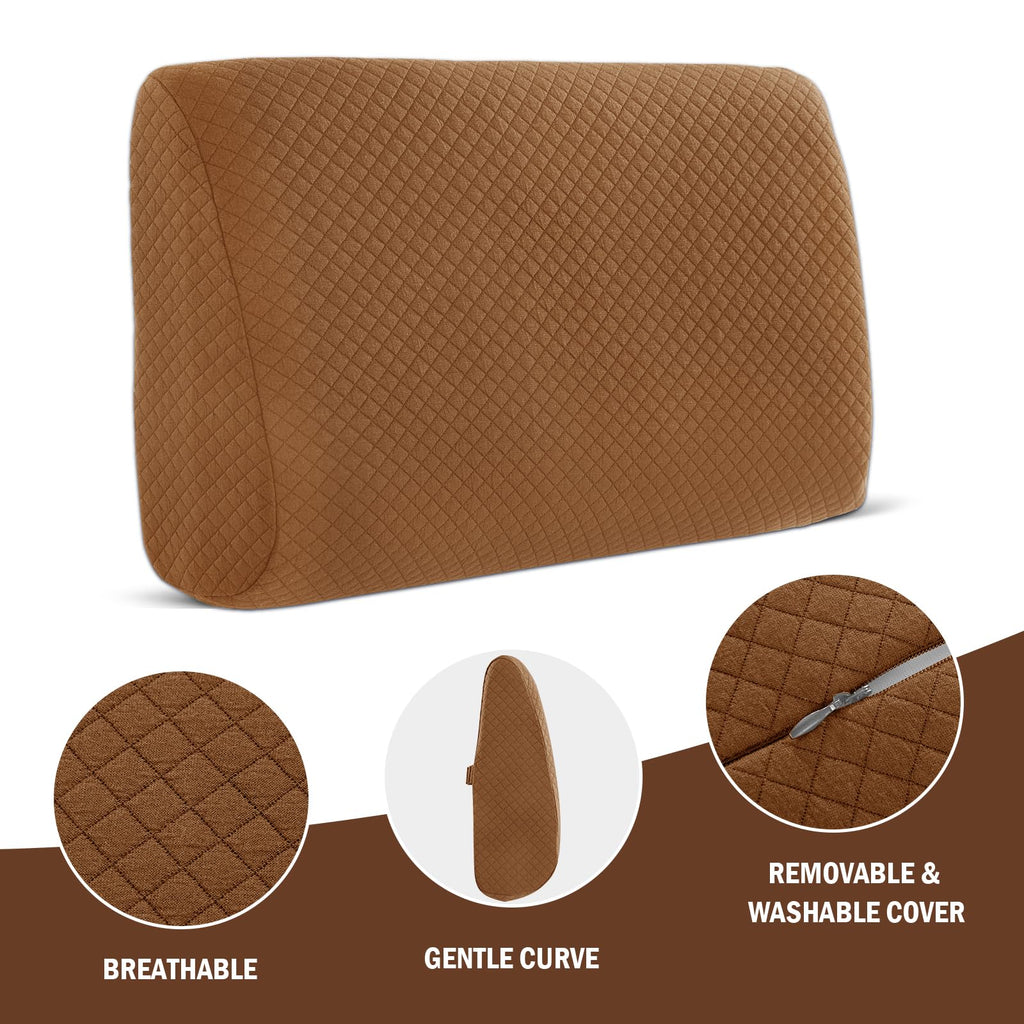 HOMBYS Lumbar Support Pillow for Recliner Chair, Memory Foam Back Support Cushion for Elderly,Extra Large Lumbar Support Pillow with Extension Straps, Thick Backrest for Home Reading