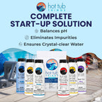 Hot Tub Things - Chlorine Starter Kit - Hot Tub Chemicals Kit for Spa & Jacuzzi Maintenance, Pool Shock, Chlorine Granules, Test Strips, Alkalinity Up & Down, Clarifier, Metal Out, Oxidizer - 1 lb